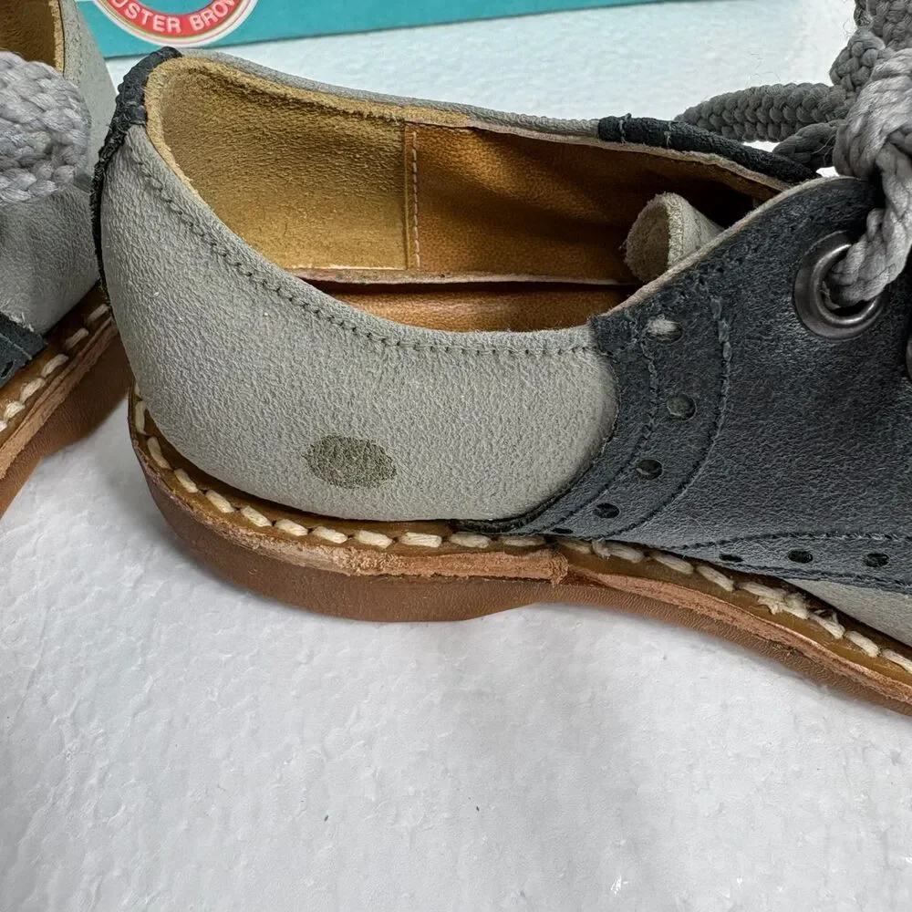 Buster Brown Vintage Kids Two Toned Unisex Saddle Oxford Shoes Size5D Gray Black